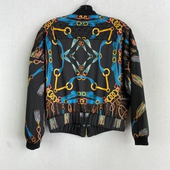 ZARA BASIC Pattern Print Bomber Jacket - Picture 4 of 5